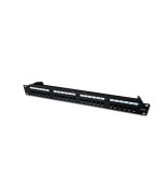 DATACOM Patch panel 19" UTP 24 port CAT5E DUAL 1U BK (4x6p) VL