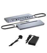 i-tec USB-C Metal Ergonomic 3x 4K Display Docking Station, PD100W + i-tec Universal Charger 100W