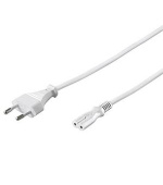 PremiumCord napájecí kabel pro notebooky 2-pólový, délka 3m, bílý