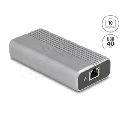 Delock Síťový adaptér USB Type-C™, USB 40 Gbps, 10 Gigabit LAN, 1 x RJ45