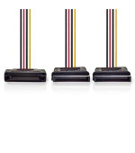Nedis CCGB73190VA015 - Interní napájecí kabel | SATA 15-pin Zástrčka - 2x SATA 15-pin Zásuvka | 0,15 m | Vícebarevné