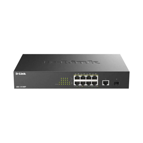 D-Link DGS-1010MP/E - 10-Port Gigabit PoE+ Unmanaged Switch,1 x SFP port,1 x Gigabit Uplink Port