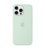 iPhone 16 Pro Max Silicone Case with MS-Aquamarine