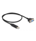 Delock Adaptér z rozhraní USB 2.0 na sériové rozhraní RS-232 s kompaktním krytem sériového konektoru 50 cm FTDI
