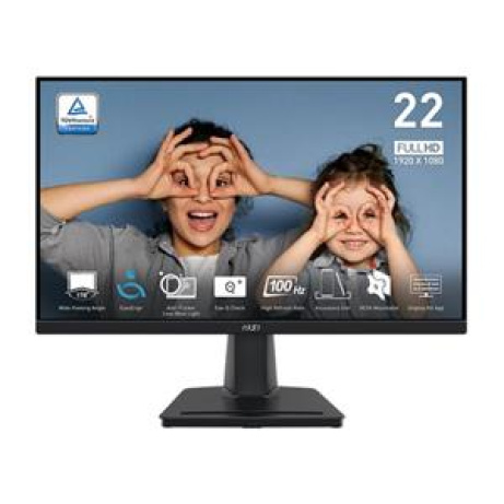 MSI monitor PRO MP225V, 21,5" VA/1920 x 1080 FHD/100Hz/1ms/HDMI/D-Sub/černá