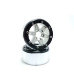 Kovové Beadlock CNC disky Absima Metsafil 1.9 SixStar Silver/Black 2ks