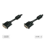 Digitus Prodlužovací kabel DVI, DVI (24 + 1), 2x ferit M / F, 10,0 m, DVI-D Dual Link, bl