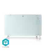Nedis WIFIHTPL20FWT - Chytré Wi-Fi Konvekční Topné Těleso | Termostat | Skleněný Přední Panel | 2 000 W | Bílé
