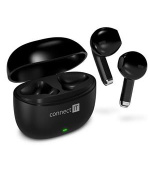 CONNECT IT True Wireless SonicBass sluchátka do uší s mikrofonem, ČERNÁ