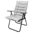 PLATINET KEPMINGOVÁ ŽIDLE POLOHOVATELNÁ 62X45X102 CM ČERNÁ+PLATINET MATRACE NA KEMPINGOVOU ŽIDLI 105X50X6 CM šedá