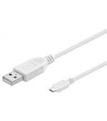 PremiumCord Kabel micro USB 2.0, A-B 20cm, bílá