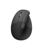 Logitech Lift/Vertikální/Optická/Pro leváky/4 000 DPI/USB+BT/Grafitová