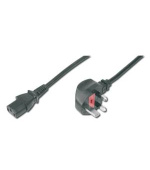 Digitus Napájecí kabel, zástrčka UK, úhlová 90 ° - C13 M / F, 1,8 m, H05VV-F3G 0,75qmm, pojistka 5A, černá