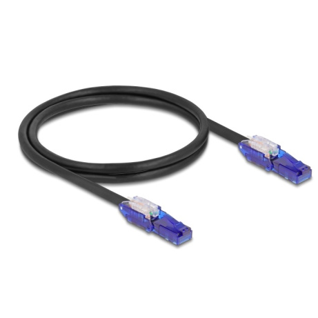 Delock Síťový kabel RJ45, Cat.6, UTP, s výklopnými zástrčkovými konektory (180°), 1 m