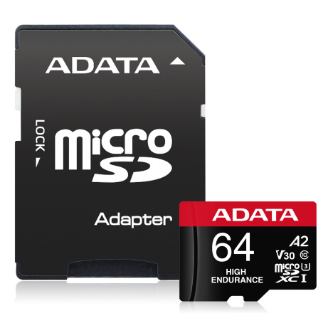 Adata High Endurance/Micro SD/64GB/UHS-I U3 / Class 10/+ Adaptér
