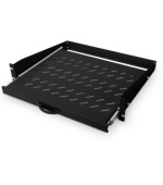 DIGITUS 2U výsuvná police na skříňky od hloubky 450 mm 88x483x352 mm, do 30 kg, černá (RAL 9005)