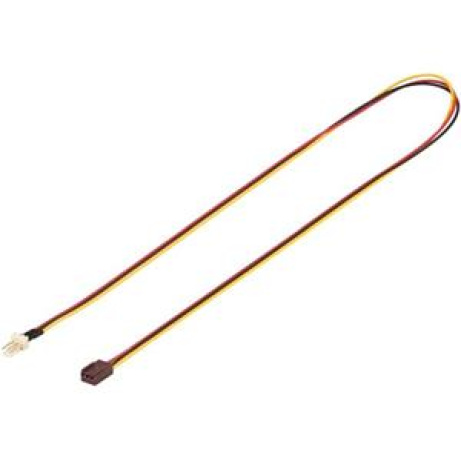 PremiumCord prodlužovací kabel pro ventilátor počítače, 3pinový konektor samec / samice, délka 60cm