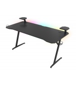 Genesis Holm 510 RGB - herní stůl s RGB podsvícením, 160x75cm, 3xUSB 3.0, bezdrátová nabíječka