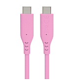 PremiumCord silikonový USB-C 60W, růžový, 1.5m