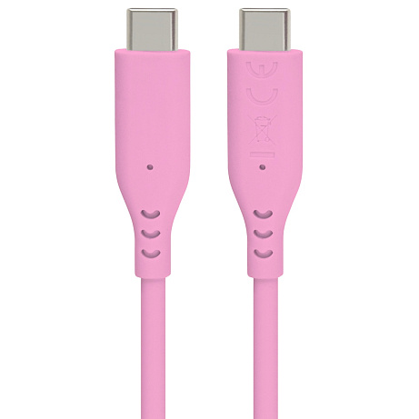PremiumCord silikonový USB-C 60W, růžový, 1.5m