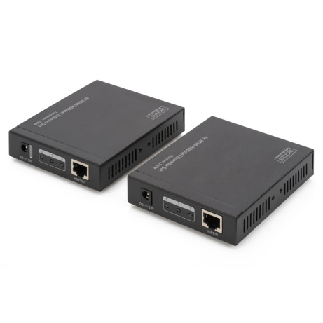 DIGITUS Sada 4K HDMI Extender, HDBaseT, UHD 4K * 2K @ 60 Hz, 100 m po síťovém kabelu (kat. 6, 6a, 7)