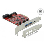 Delock PCI Express x4 Karta na 1 x externí USB Type-C™ samice + 2 x externí USB Typu-A samice SuperSpeed USB 10 Gbps