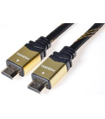 PremiumCord GOLD HDMI High Speed + Ethernet kabel, zlacené konektory, 1m