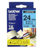 Brother - TZe-551, modrá / černá (24mm, laminovaná)