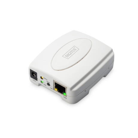 Digitus Tiskový server USB, 1 port, 1x RJ45, 1x USB A, USB 2.0 Pro všechny běžné O/STiskový server USB, 1 port, 1x RJ45, 1x USB A,