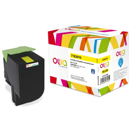 OWA Armor toner kompatibilní s LEXMARK 71B20Y0, 2300st, žlutá/yellow
