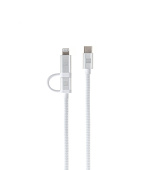 ER POWER Dual Cable USB-C C/L Mfi 200cm white