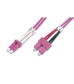 DIGITUS Fiber Optic Patch Cord, LC to SC, Multimode OM4 - 50/125 µ, Duplex, color RAL4003 Length 2m
