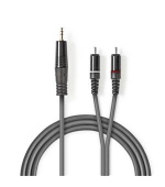 Nedis COTH22200GY50 - Stereofonní Audio Kabel | 3,5 mm Zástrčka – 2x RCA Zástrčka | 5 m | Šedá barva