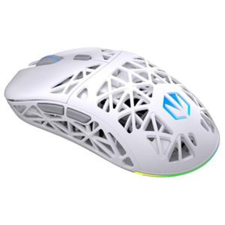 Myš, herní, bezdrátová, optická, až 26000DPI, senzor PAW3395, 6 tlačítek, Kailh GM 8.0, ARGB pod. bílá
