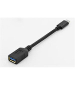 Digitus USB 3.1 Type-C adaptér USB kabel, typ C na A, OTG M / F, 0,15m, Super Speed, UL, bl