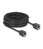 Delock Síťový prodlužovací kabel ze zásuvku RJ45 na zásuvku RJ45, Cat.6A, S/FTP, 10 m, černý