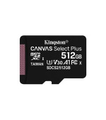 KINGSTON 512GB microSDXC CANVAS Plus Memory Card 150MB/s Read, UHS-I Speed Class, U3, V30, A1 - bez adaptéru