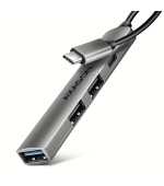 AXAGON HUE-STC, 4x USB ALU STRIP hub, 1x USB-A 5Gbps, 2x USB-A & 1x USB-C 480Mbps, kabel USB-C 12cm