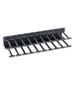 19" vyvaz.panel 47U Hřeben,dvouřadý černý 75mm trn