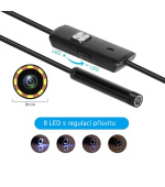 W-Star Endoskopická kamera USB UCAM8x5 sonda 8mm 5m měkký kabel HD konektor 3v1 USBC IP67