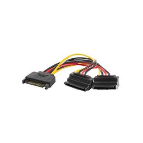 LANBERG SATA (M) na 2x SATA (F) kabel 15cm, úhlový