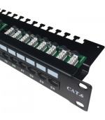 DATACOM Patch panel 24p. CAT6 UTP 3x8p LSA 1U horní zářez