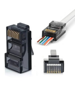 W-Star Konektor UTP RJ45EZ Cat5e100ks pozlacený, černá, pass through RJ45EZ5KS