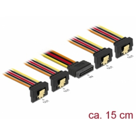Delock Kabel SATA 15 pin napájecí samec s aretací > SATA 15 pin napájecí samice 4 x dolů 15 cm