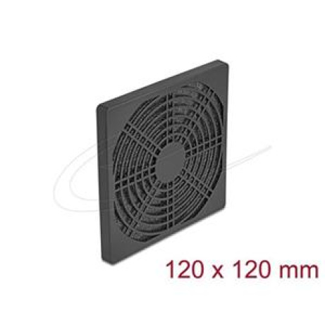 Delock Rošt ventilátoru s protiprachovým filtrem, rozměr 120 x 120 mm, černý
