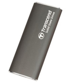 Transcend ESD265C 500GB, USB 10Gbps Type C, Externí SSD disk (3D NAND flash), kompaktní rozměry, stříbrný