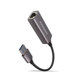 AXAGON ADE-TR, USB-A 3.2 Gen 1 - Gigabit Ethernet síťová karta, auto instal, titanově šedá