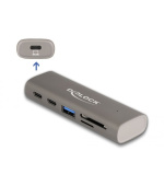 Delock 3 portový rozbočovač USB 10 Gbps včetně čtečky karet SD a Micro SD s konektorem rozhraní USB Type-C™