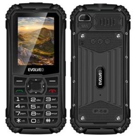 EVOLVEO StrongPhone Q1, vodotěsný odolný Dual SIM telefon, černý
