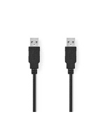 Nedis CCGB60000BK20 - USB 2.0 kabel | A Zástrčka - A Zástrčka | 2 m | Černá barva